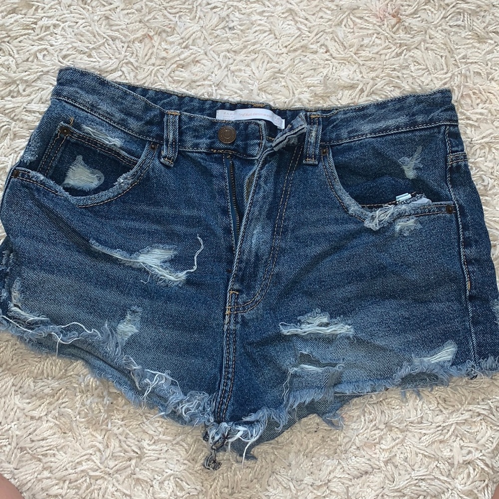 Zara Distressed Jean Shorts
